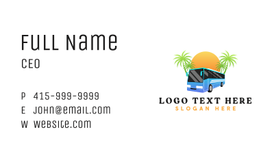 Summer Bus Transportation Business Card Image Preview