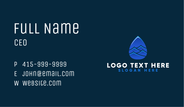 Sea Wave Droplet Business Card Design Image Preview