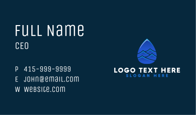 Sea Wave Droplet Business Card Image Preview