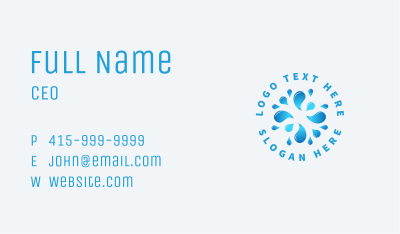 Water Splash Droplet Business Card Image Preview