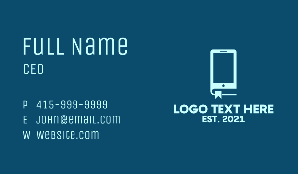 Mobile Book Tech Business Card Design Image Preview