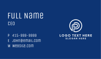White Emblem Letter P Business Card Image Preview