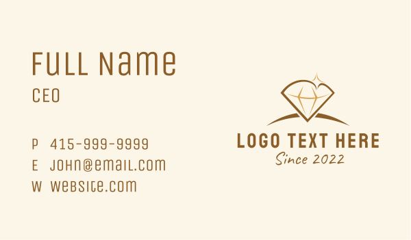 Crystal Diamond Jewelry  Business Card Design Image Preview