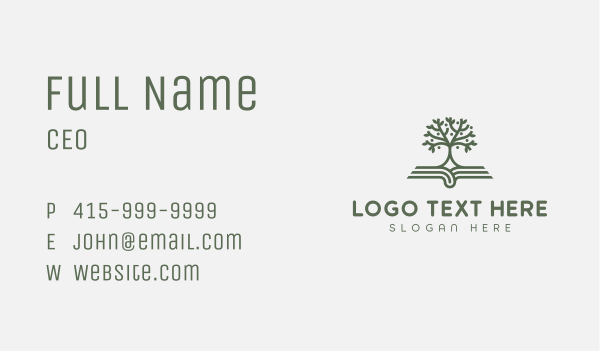 Literature Tree Book Business Card Design Image Preview