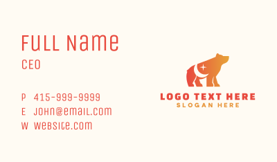 Orange Moon Bear  Business Card Image Preview