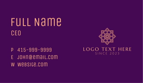 Decorative Moroccan Tile Business Card Design Image Preview