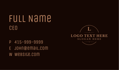 Brown Vintage Letter  Business Card Image Preview