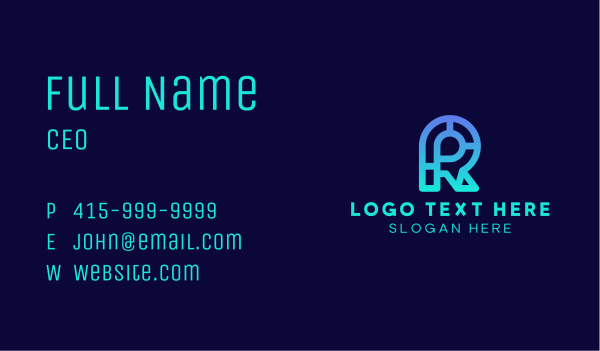Cyber Application Letter R Business Card Design Image Preview