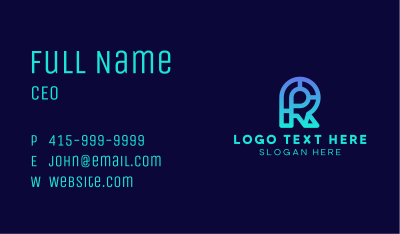 Cyber Application Letter R Business Card Image Preview