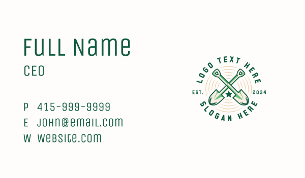 Shovel Landscaping Tool Business Card Design Image Preview