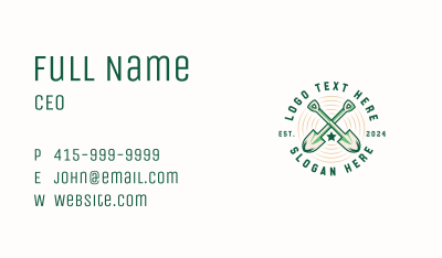 Shovel Landscaping Tool Business Card Image Preview