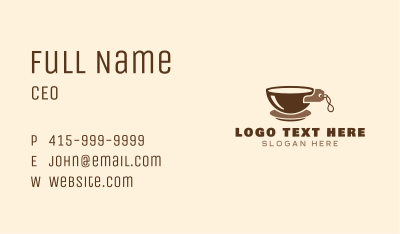 Brown Coffee Price Tag Business Card Image Preview