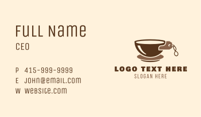 Brown Coffee Price Tag Business Card