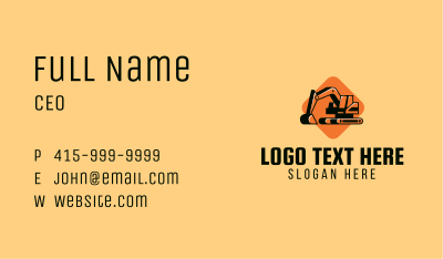 Construction Excavator Machine  Business Card Image Preview