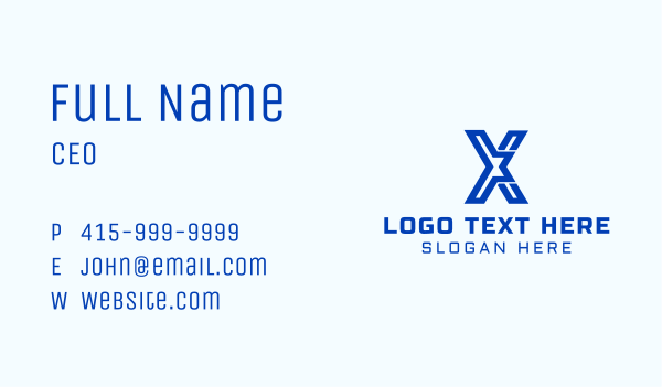 Cyber Geometric Letter X Business Card Design Image Preview