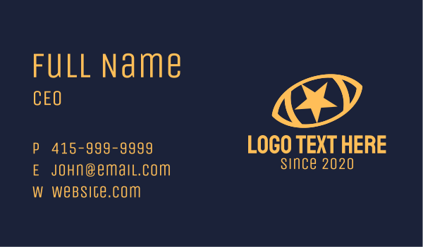 Yellow Star Football Ball Business Card Design Image Preview