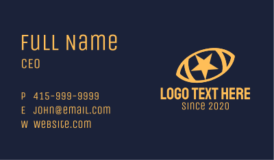 Yellow Star Football Ball Business Card Image Preview