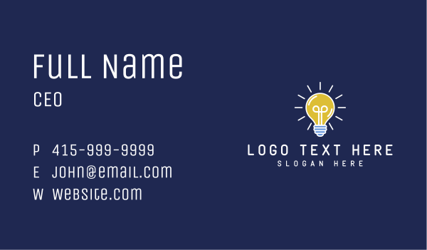 Light Bulb Idea Business Card Design Image Preview