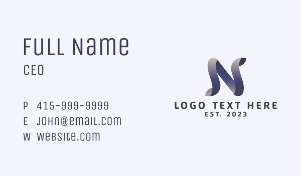 Web Developer Letter N  Business Card Design Image Preview