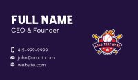 Flaming Baseball Crest Business Card Preview