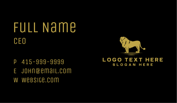 Luxury Lion Deluxe Business Card Design Image Preview