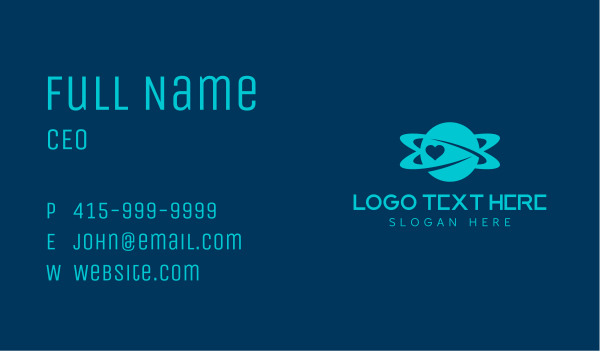 Loop Planet Heart Business Card Design Image Preview