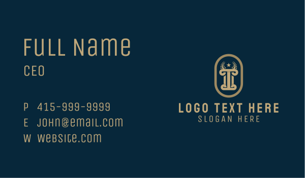 Star Column Emblem  Business Card Design Image Preview