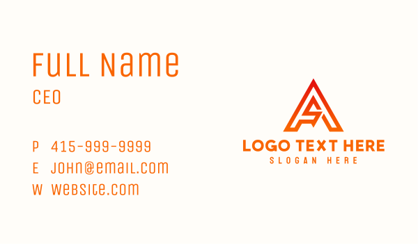 Modern A Tech  Business Card Design Image Preview