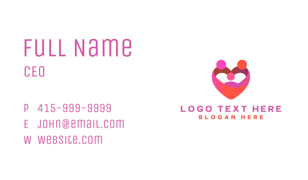 Family Heart Love Business Card Design Image Preview