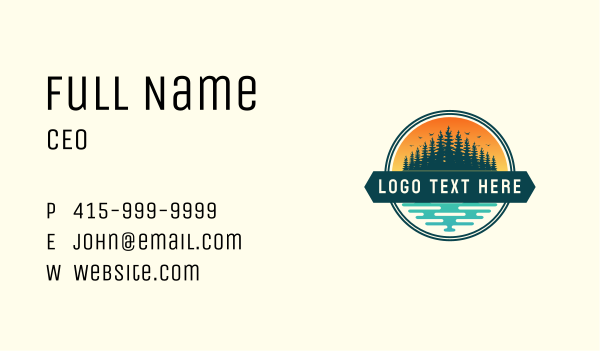 Forest Lake Sunrise Business Card Design Image Preview