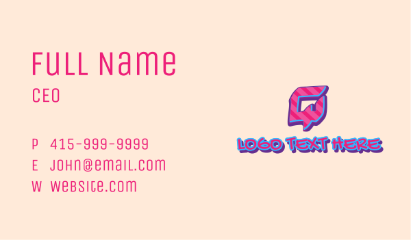 Pop Graffiti Art Letter Q Business Card Design Image Preview