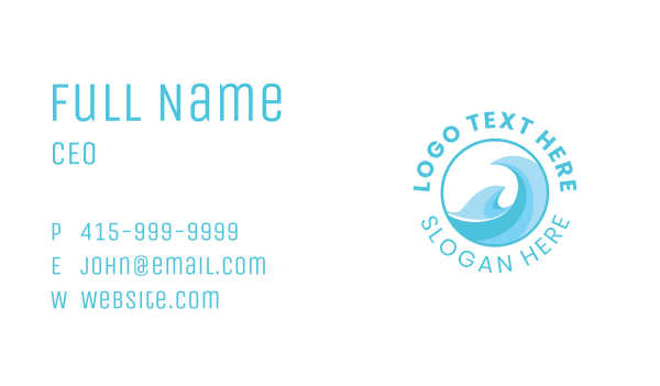 Blue Water Wave Business Card Design Image Preview