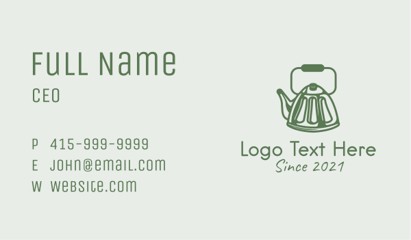 Kitchen Kettle Outline Business Card Design Image Preview