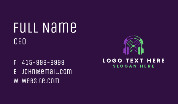 Music Disc Headphone Business Card Design Image Preview