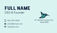 Blue Flying Hummingbird Business Card Image Preview