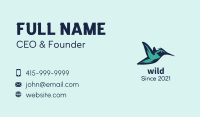 Blue Flying Hummingbird Business Card Image Preview