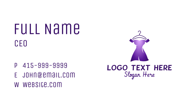 Purple Formal Dress Business Card Design Image Preview