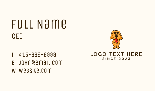 Sunglasses Dog Mascot Business Card Design Image Preview