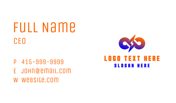 Bolt Loop Energy Business Card Design Image Preview