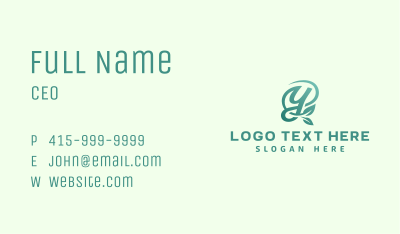 Organic Boutique Letter Y Business Card Image Preview
