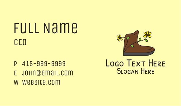 Flower Boot Shoe  Business Card Design Image Preview