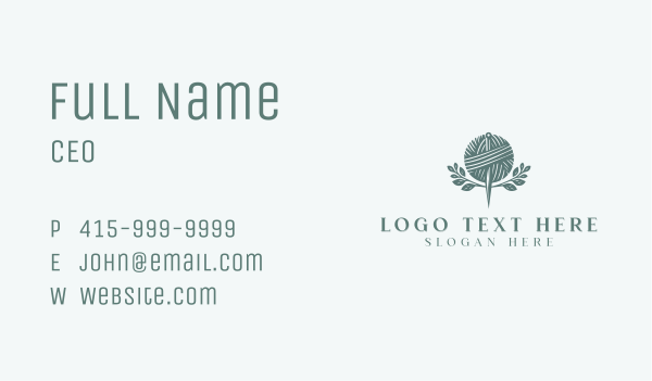 Handmade Knitting Needlecraft Business Card Design Image Preview