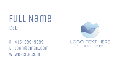 Blue Gradient Waves Business Card Image Preview