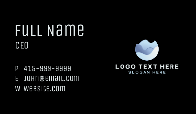 Blue Gradient Waves Business Card Image Preview