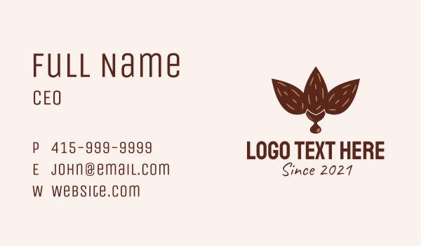 Brown Almond Nut Business Card Design Image Preview