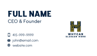 Gold Circuit Letter H Business Card Image Preview