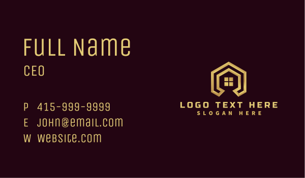 Real Estate House Hexagon Business Card Design Image Preview