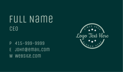 Authentic Apparel Wordmark Business Card Image Preview