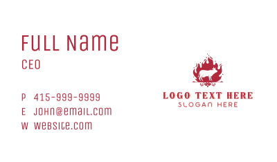 Beef Barbecue Flame Business Card Image Preview