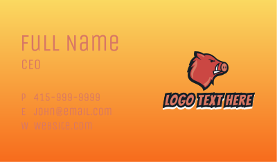 Angry Boar Gaming Business Card Image Preview